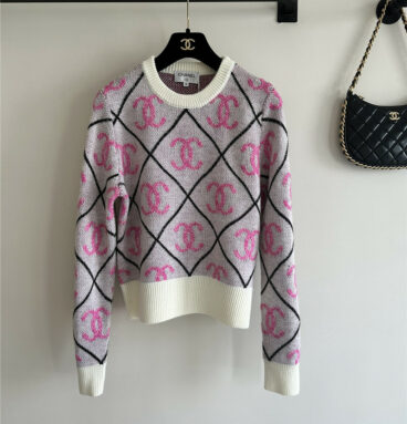 chanel new pink logo sweater