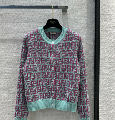 fendi FF presbyopic double-woven jacquard knitted cardigan