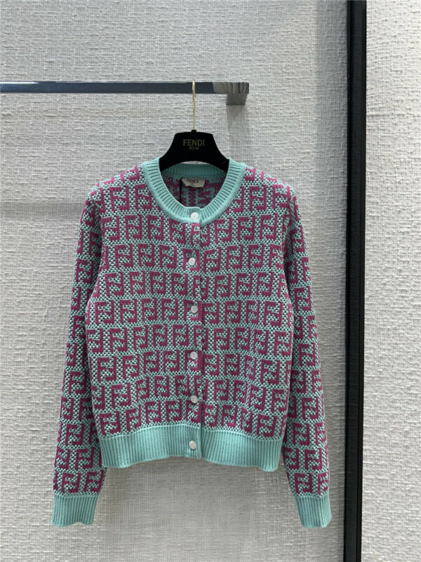 fendi FF presbyopic double-woven jacquard knitted cardigan