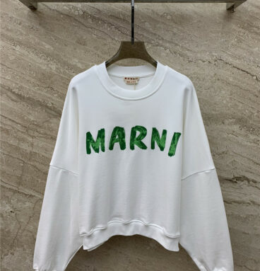 Marni brushstroke letter print casual crew neck sweatshirt