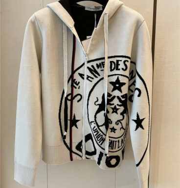 dior hooded cashmere knitted sweater
