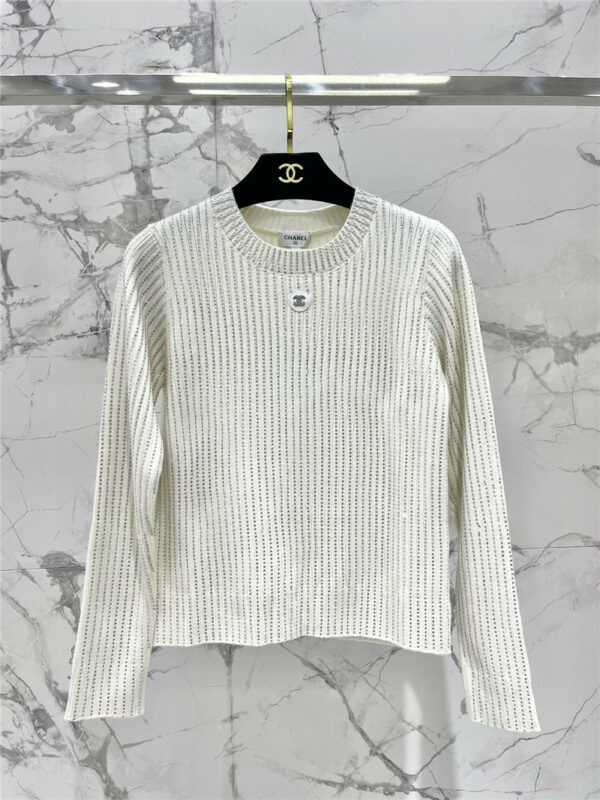 chanel hot diamond long sleeve crew neck knitted sweater
