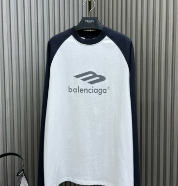 Balenciaga letter print patchwork long sleeve T-shirt
