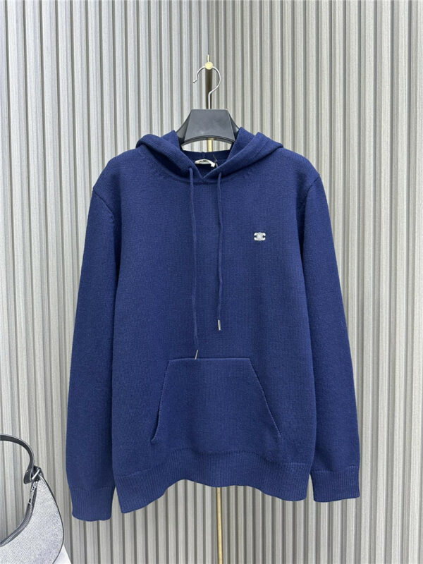 celine embroidered logo hooded sweater