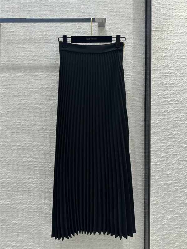 louis vuitton LV new black pleated long skirt