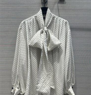 Balmain triangle polka dot printed silk shirt