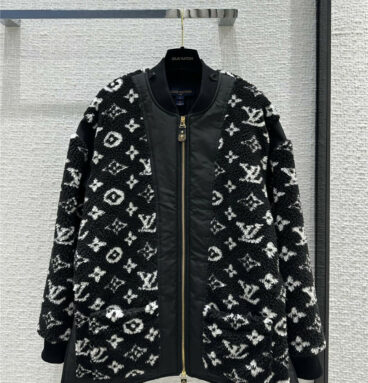 louis vuitton LV black and white Monogram plush jacket