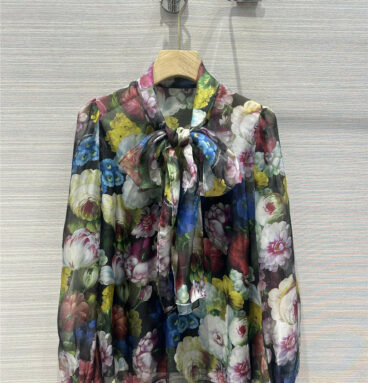 Dolce & Gabbana d&g elegant floral print silk shirt