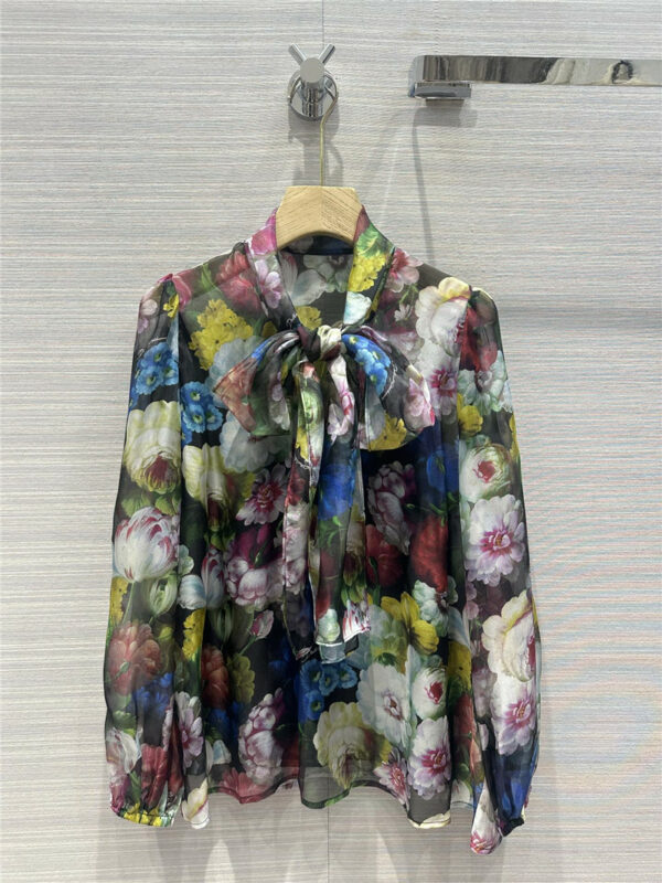 Dolce & Gabbana d&g elegant floral print silk shirt
