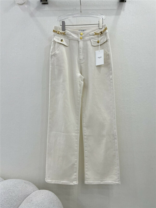 celine new two button chain jeans