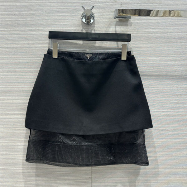 prada party series mesh two-piece design skirt