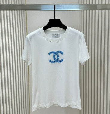 chanel letter print round neck short sleeve T-shirt