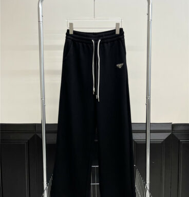 prada new elastic drawstring velvet casual pants