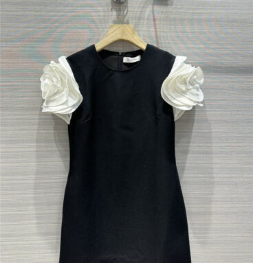 valentino three-dimensional bud sleeve design dress