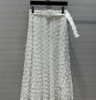 prada water-soluble flower lace two-piece design long skirt