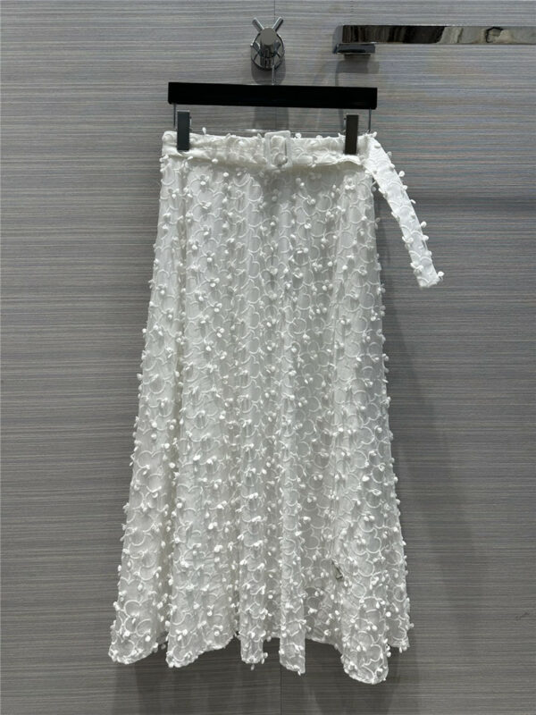 prada water-soluble flower lace two-piece design long skirt