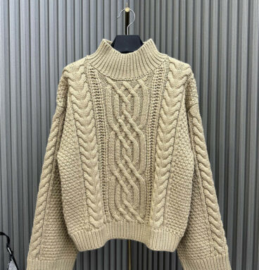 loro piana high neck thick knit large sweater
