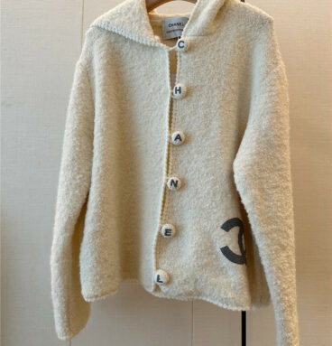 chanel new hooded lambswool cardigan
