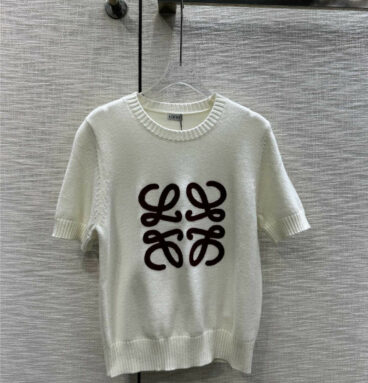 loewe three-dimensional logo knitted short sleeves