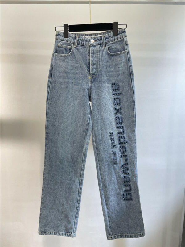 alexander wang monogram embroidered jeans