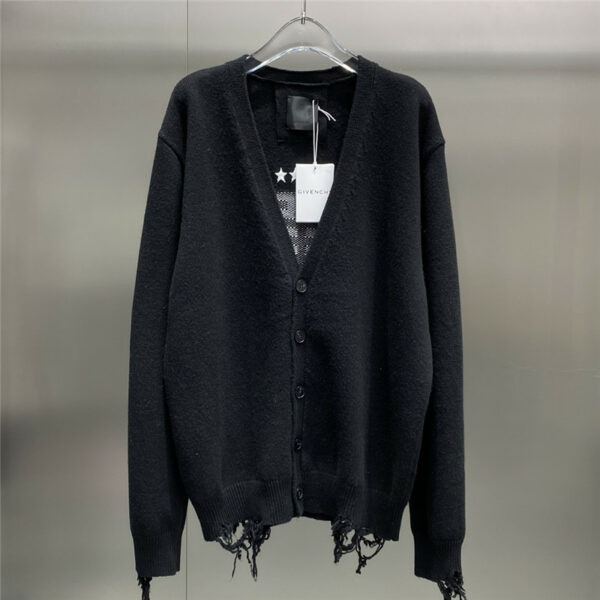 Givenchy new V-neck jacquard sweater cardigan