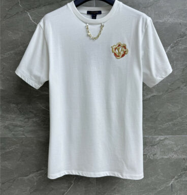 louis vuitton LV dragon logo embroidered T-shirt