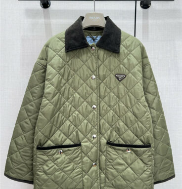 prada double-sided diamond quilted quilted jacket