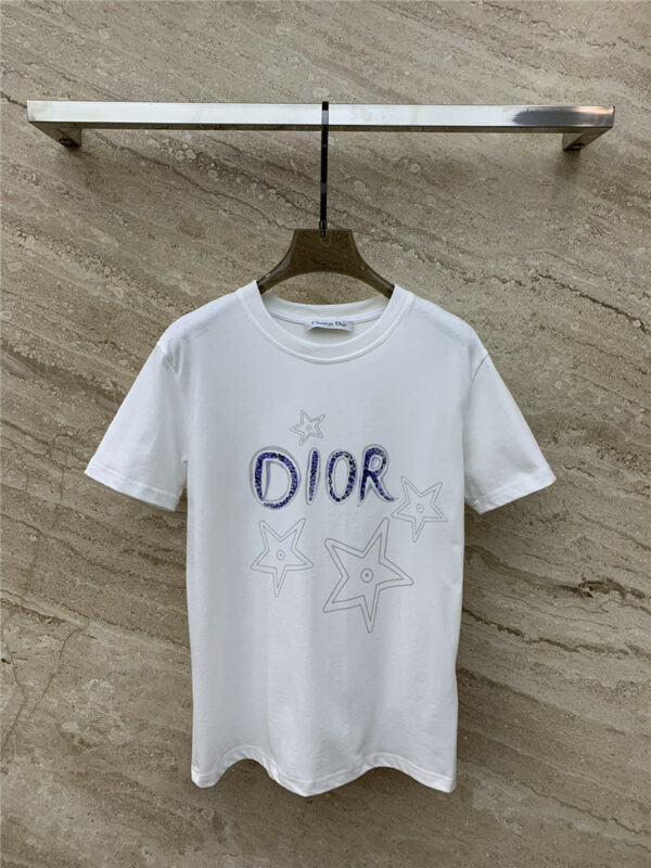 dior five-pointed star printed short-sleeved T-shirt