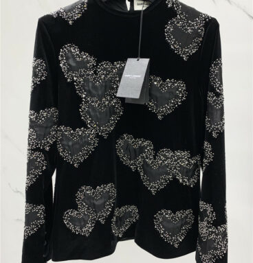 YSL love embroidered haute couture bottoming top
