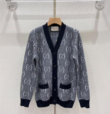gucci early spring series GG letter knitted cardigan