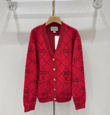 gucci new early spring knitted gold cardigan
