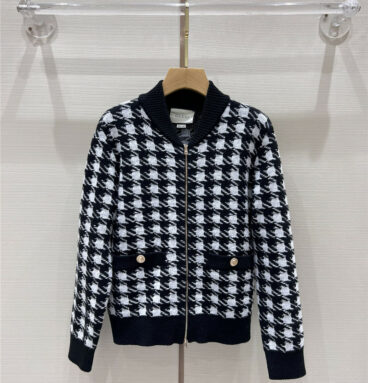 gucci houndstooth jacket with custom metal buttons