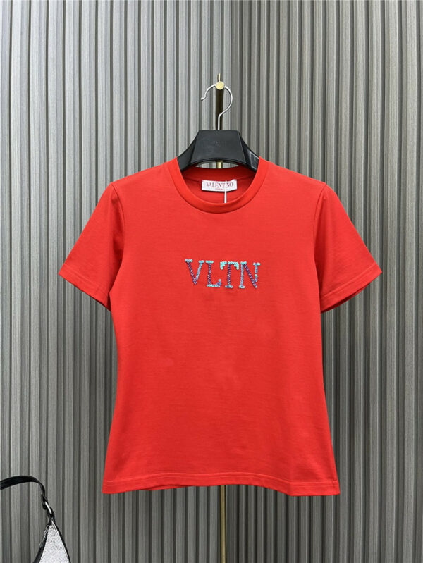 valentino sequined letter crew neck T-shirt
