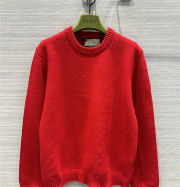 gucci back letter crew neck sweater
