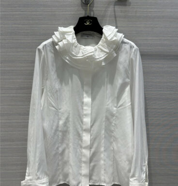 chanel French elegant palace style lace collar shirt