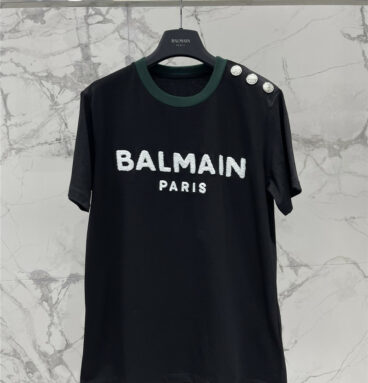 Balmain New Button Logo Women's T-Shirt