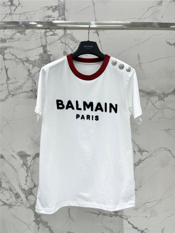 Balmain New Button Logo Women's T-Shirt