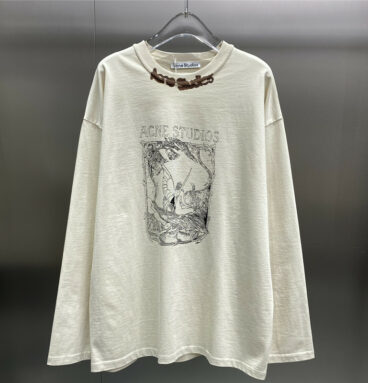 Acne studios vintage angel print long-sleeved T-shirt