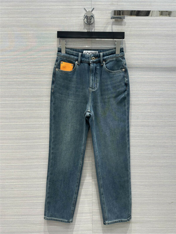 loewe tricolor baguette straight-leg jeans
