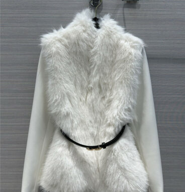 dior classic waisted furry suit