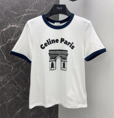 celine printed round neck short-sleeved T-shirt