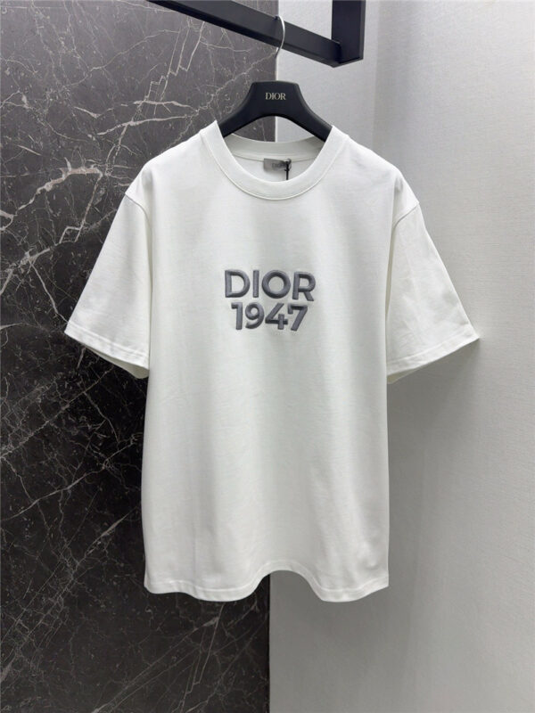 dior embroidered letters 1947 retro short-sleeved T-shirt