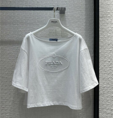 prada embossed logo print logo short-sleeved T-shirt