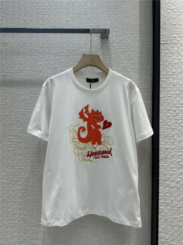 MaxMara logo embroidered printed short-sleeved T-shirt
