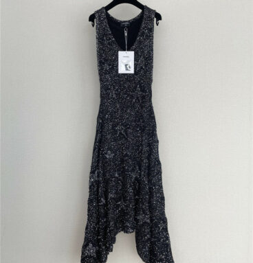 chanel five-pointed star jacquard dress