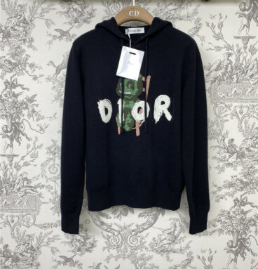 dior new early spring hooded knitted sweatshirt