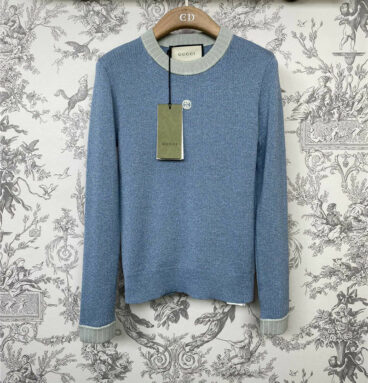 Gucci early spring new gold thread pullover sweater