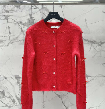 dior bow red sweater
