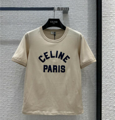 celine new blue logo patch embroidered T-shirt