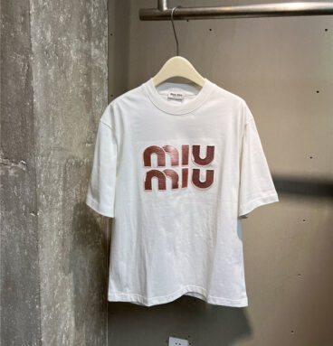 miumiu heavy industry embroidery T-shirt